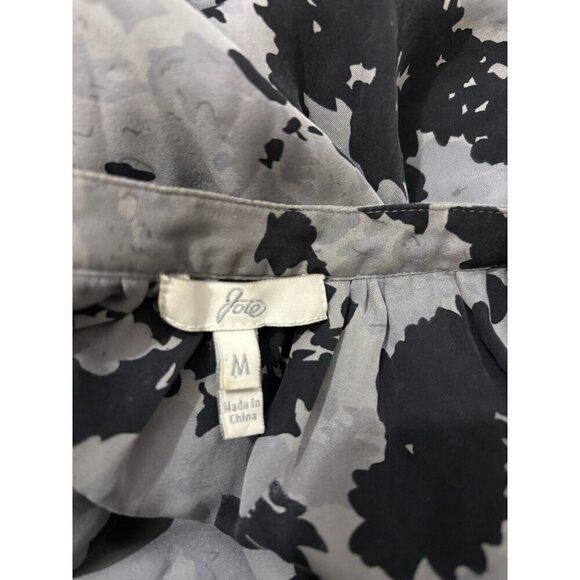 Joie Claude Ruffle Mini Dress Silk Grey Women Medium - Picture 9 of 14